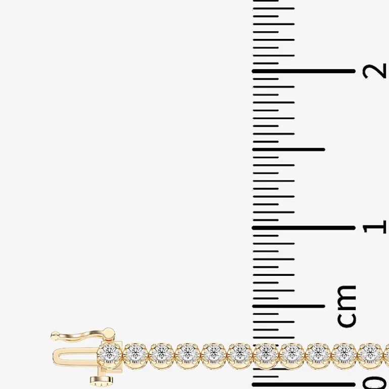 (F / Vs2) Womens 2 CT. T.W. Lab Grown White Diamond 14K Gold Over Silver 6 1/2 Inch Tennis Bracelet