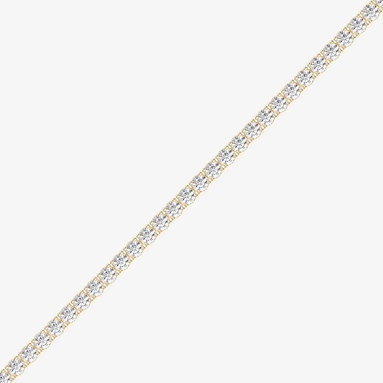 (F / Vs2) Womens 5 CT. T.W. Lab Grown White Diamond 14K Gold Over Silver 7.25 Inch Tennis Bracelet