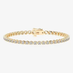 (F / Vs2) Womens 2 CT. T.W. Lab Grown White Diamond 14K Gold Over Silver 7.25 Inch Tennis Bracelet