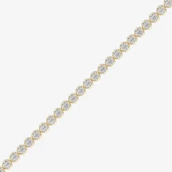 (F / Vs2) Womens 2 CT. T.W. Lab Grown White Diamond 14K Gold Over Silver 7.25 Inch Tennis Bracelet