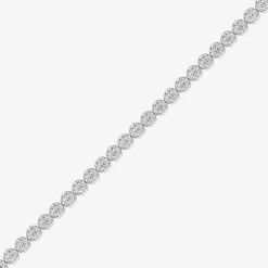 (F / Vs2) Womens 2 CT. T.W. Lab Grown White Diamond 14K Gold Over Silver 7.25 Inch Tennis Bracelet