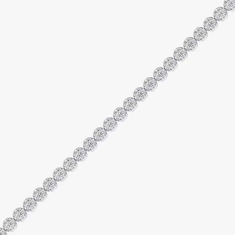 (F / Vs2) Womens 2 CT. T.W. Lab Grown White Diamond 14K Gold Over Silver 7.25 Inch Tennis Bracelet