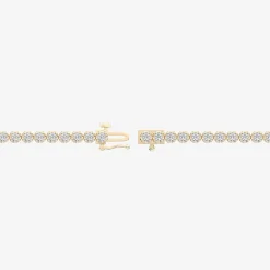 (F / Vs2) Womens 2 CT. T.W. Lab Grown White Diamond 14K Gold Over Silver 7.25 Inch Tennis Bracelet