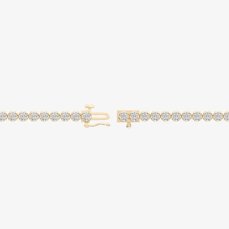 (F / Vs2) Womens 2 CT. T.W. Lab Grown White Diamond 14K Gold Over Silver 7.25 Inch Tennis Bracelet