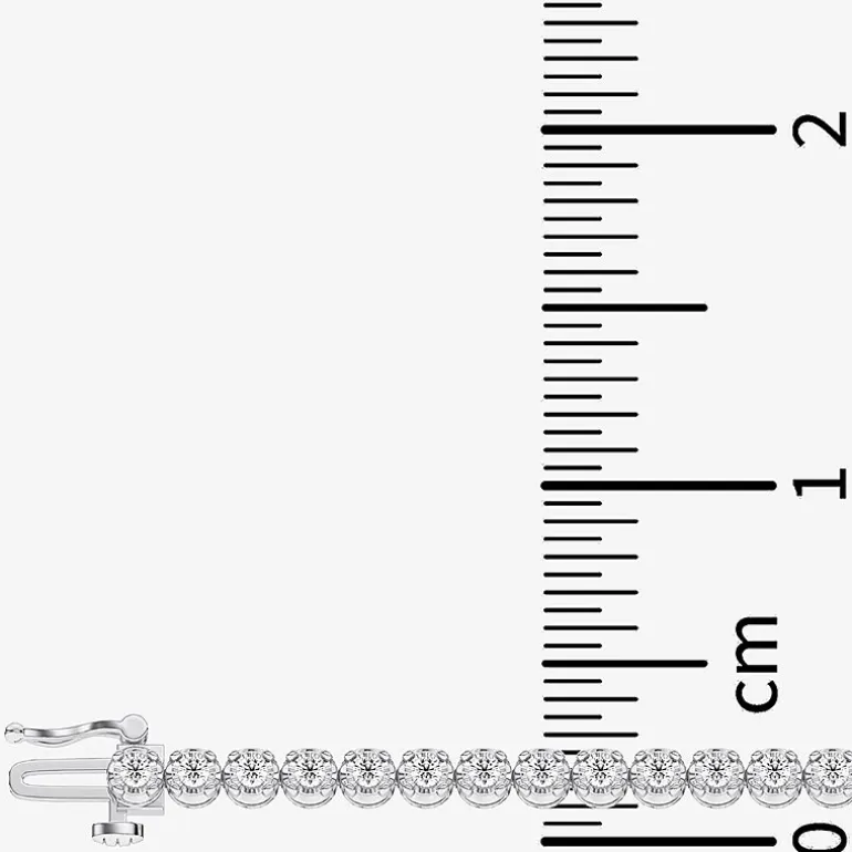 (F / Vs2) Womens 2 CT. T.W. Lab Grown White Diamond 14K Gold Over Silver 7.25 Inch Tennis Bracelet
