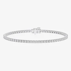 (F / Vs2) Womens 5 CT. T.W. Lab Grown White Diamond 14K Gold Over Silver 8 Inch Tennis Bracelet