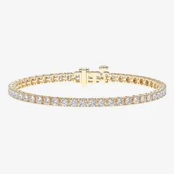 (F / Vs2) Womens 5 CT. T.W. Lab Grown White Diamond 14K Gold Over Silver 6 1/2 Inch Tennis Bracelet