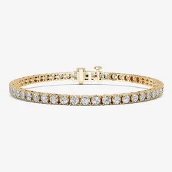(F / Vs2) Womens 5 CT. T.W. Lab Grown White Diamond 14K Gold Over Silver 6 1/2 Inch Tennis Bracelet