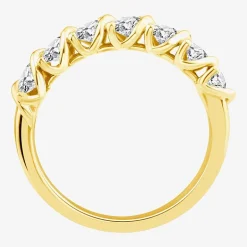 (F / Vs2) Womens 1 CT. T.W. Lab Grown White Diamond 10K Gold Anniversary Wedding Band