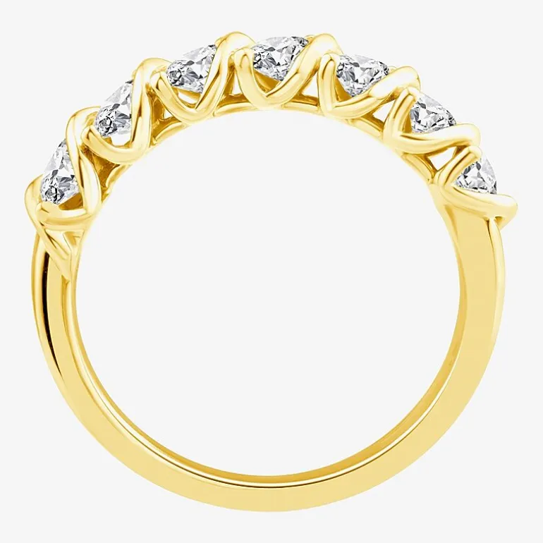 (F / Vs2) Womens 1 CT. T.W. Lab Grown White Diamond 10K Gold Anniversary Wedding Band