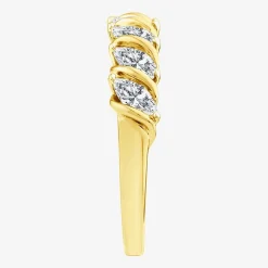 (F / Vs2) Womens 1 CT. T.W. Lab Grown White Diamond 10K Gold Anniversary Wedding Band