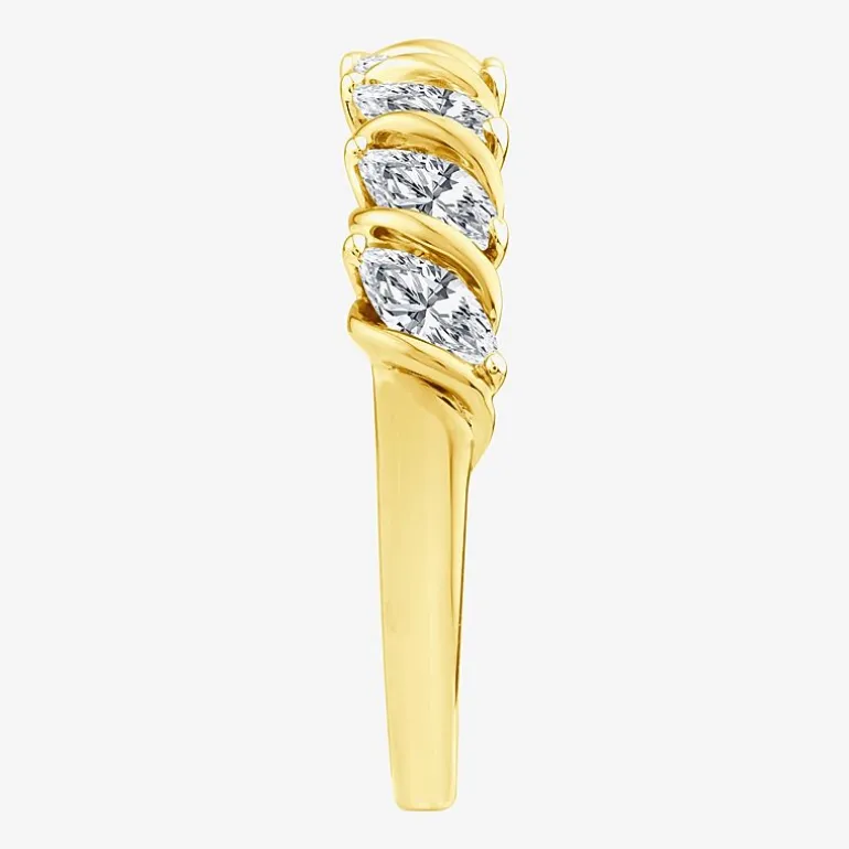 (F / Vs2) Womens 1 CT. T.W. Lab Grown White Diamond 10K Gold Anniversary Wedding Band