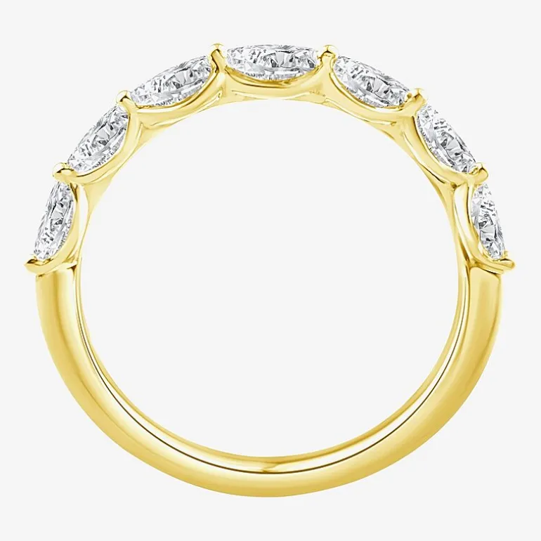 (F / Vs2) Womens 1/2 CT. T.W. Lab Grown White Diamond 10K Gold Anniversary Band