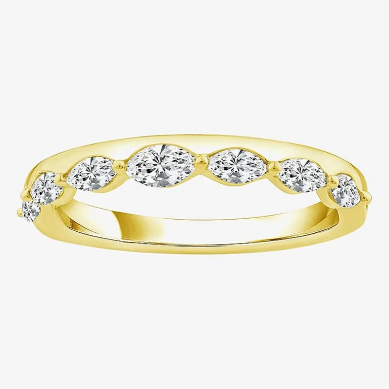 (F / Vs2) Womens 1/2 CT. T.W. Lab Grown White Diamond 10K Gold Anniversary Band