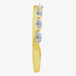 (F / Vs2) Womens 1/2 CT. T.W. Lab Grown White Diamond 10K Gold Anniversary Band