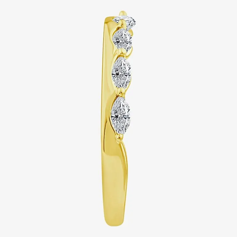 (F / Vs2) Womens 1/2 CT. T.W. Lab Grown White Diamond 10K Gold Anniversary Band