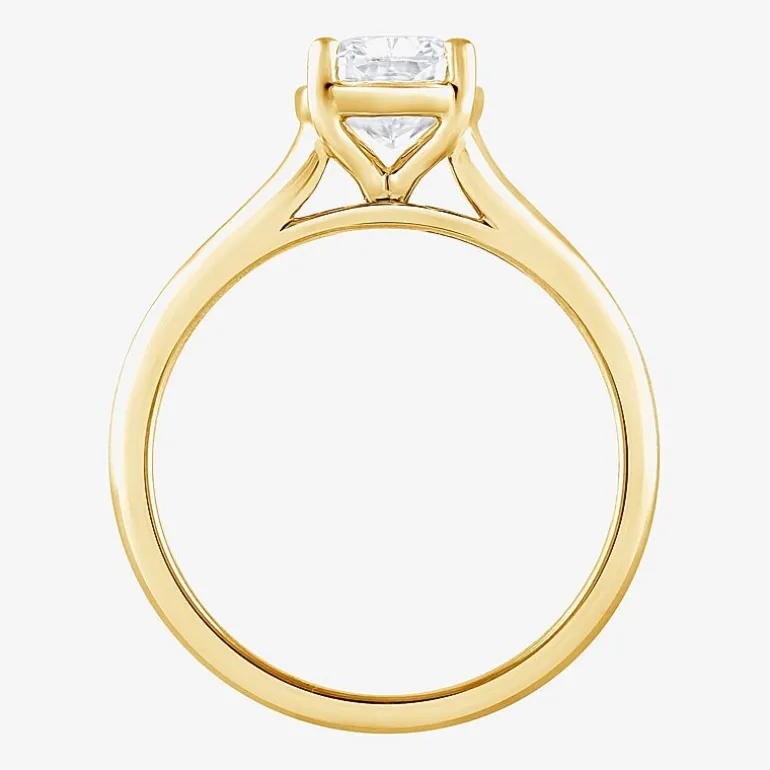 (F / Vs2) Womens 1 1/2 CT. T.W. Lab Grown White Diamond 10K Gold Cushion Solitaire Engagement Ring