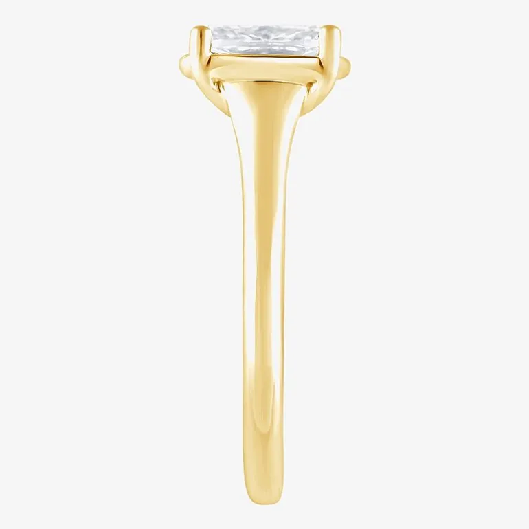 (F / Vs2) Womens 1 1/2 CT. T.W. Lab Grown White Diamond 10K Gold Cushion Solitaire Engagement Ring