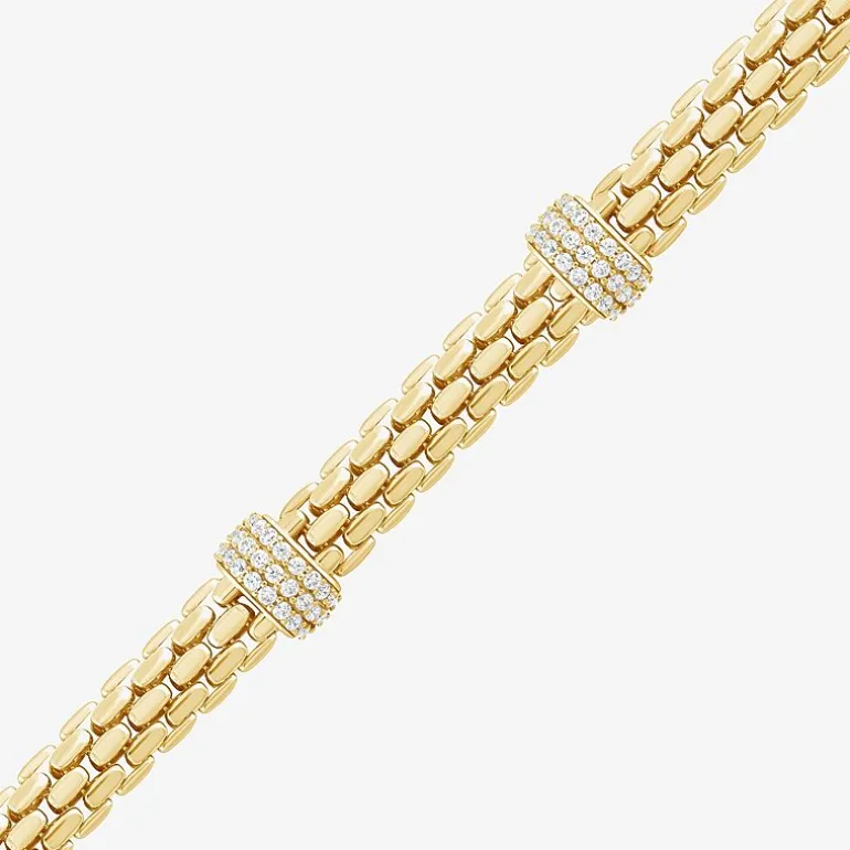 (F/Vs2) Womens 14K Gold Over Silver 8 Inch Solid Chain Bracelet