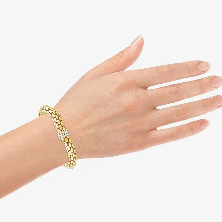 (F/Vs2) Womens 14K Gold Over Silver 8 Inch Solid Chain Bracelet
