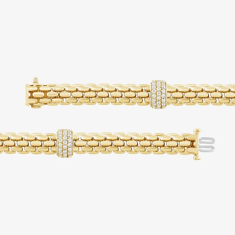 (F/Vs2) Womens 14K Gold Over Silver 8 Inch Solid Chain Bracelet