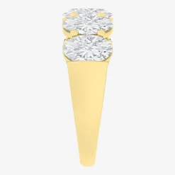 (F / Vs2) Womens 23.MM 4 CT. T.W. Lab Grown White Diamond 10K Gold Oval 5-Stone Wedding Band