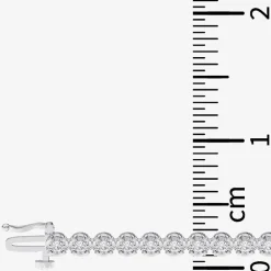 (F / Vs2) Womens White Diamond Sterling Silver 17 Inch Tennis Necklace