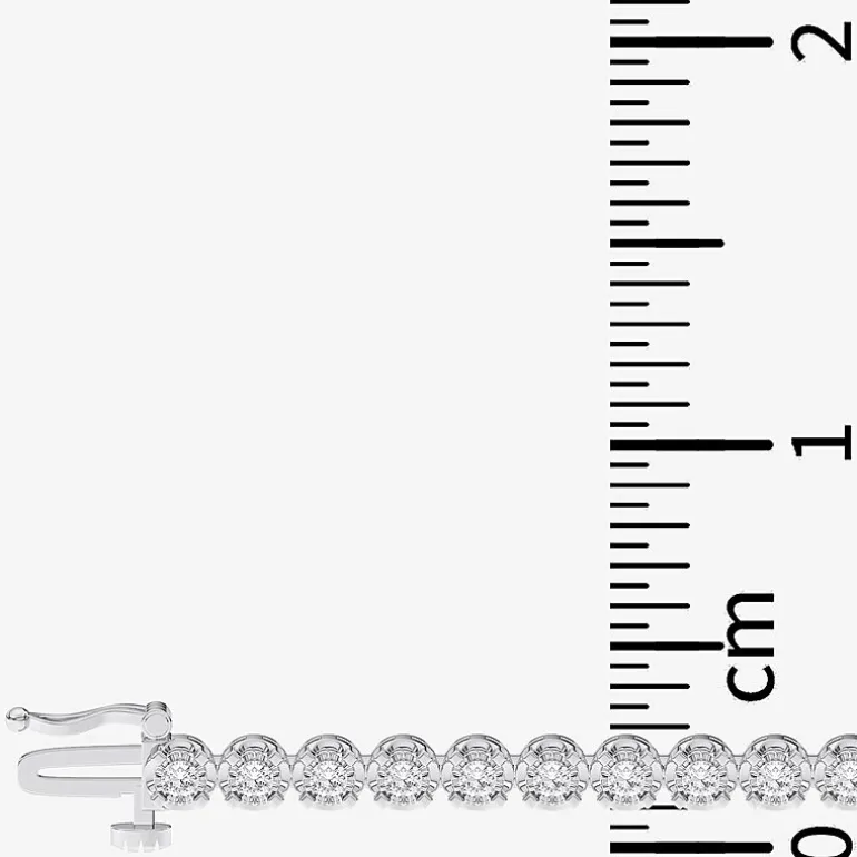 (F / Vs2) Womens White Diamond Sterling Silver 17 Inch Tennis Necklace