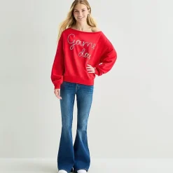 Game Day Fleece Womens Juniors Crew Neck Long Sleeve Sweatshirt