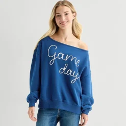 Game Day Fleece Womens Juniors Crew Neck Long Sleeve Sweatshirt