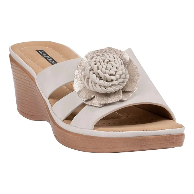 GC Shoes Womens Jenna Floral Wedge Sandals