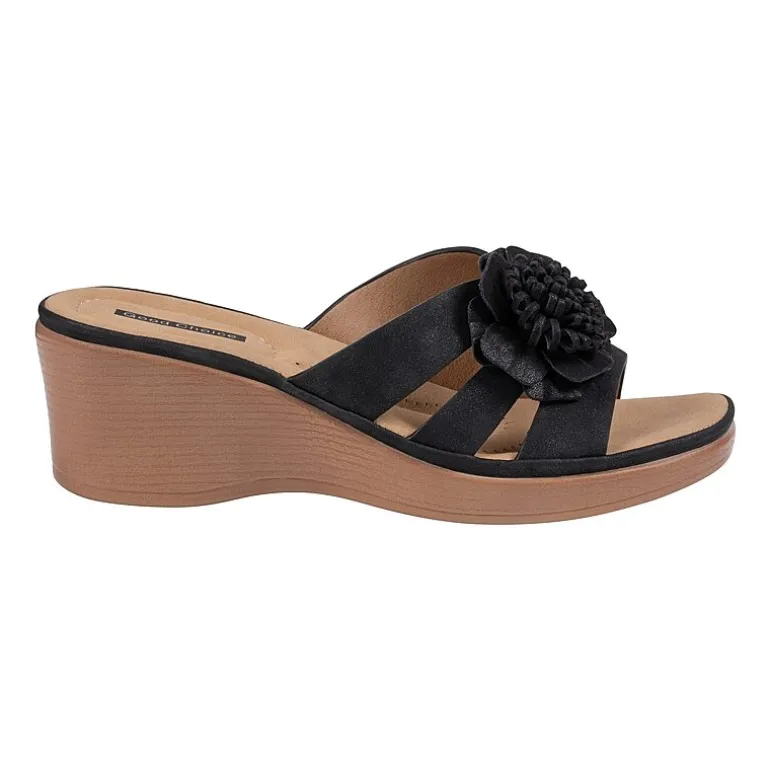 GC Shoes Womens Jenna Floral Wedge Sandals