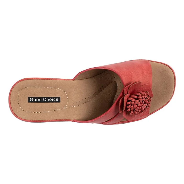GC Shoes Womens Jenna Floral Wedge Sandals
