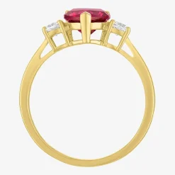 Gemstone 10K Gold Heart Cocktail Ring