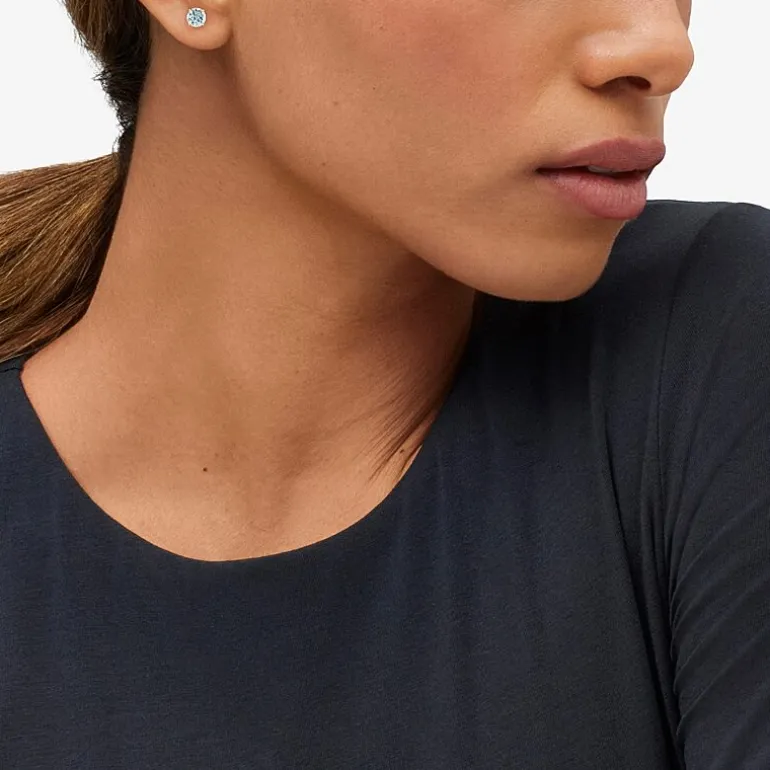 Gemstone 10K Gold 4mm Round Stud Earrings