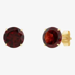 Gemstone 10K Gold 4mm Round Stud Earrings