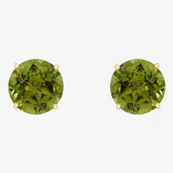 Gemstone 10K Gold 4mm Round Stud Earrings