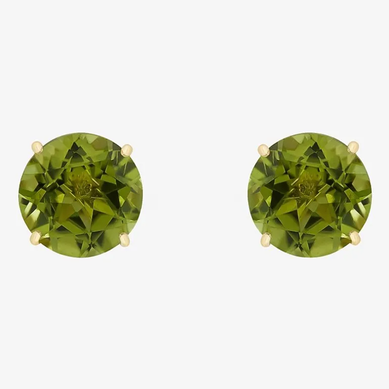 Gemstone 10K Gold 4mm Round Stud Earrings