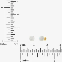 Gemstone 10K Gold 4mm Round Stud Earrings