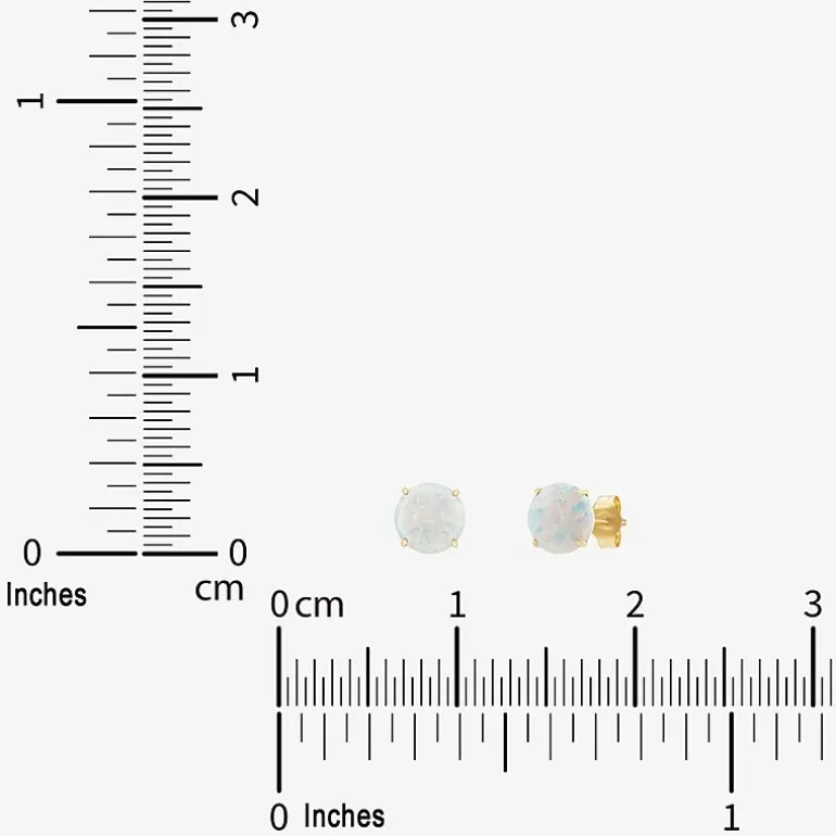 Gemstone 10K Gold 4mm Round Stud Earrings