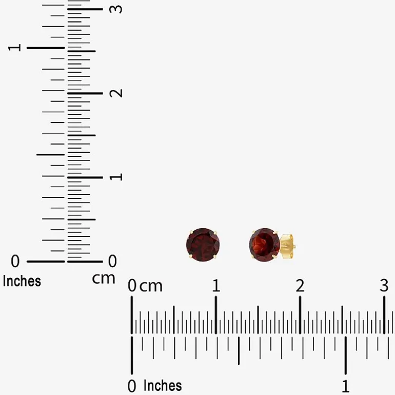 Gemstone 10K Gold 4mm Round Stud Earrings