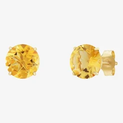 Gemstone 10K Gold 4mm Round Stud Earrings