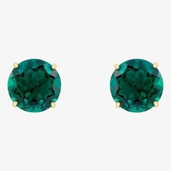 Gemstone 10K Gold 4mm Round Stud Earrings