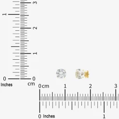 Gemstone 10K Gold 4mm Round Stud Earrings
