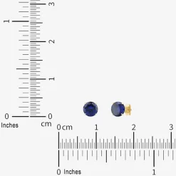 Gemstone 10K Gold 4mm Round Stud Earrings