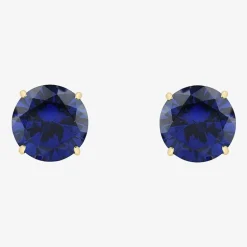 Gemstone 10K Gold 4mm Round Stud Earrings