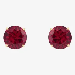 Gemstone 10K Gold 4mm Round Stud Earrings