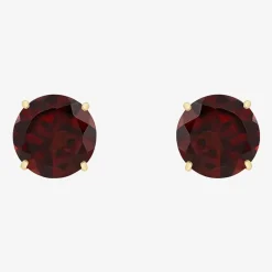 Gemstone 10K Gold 4mm Round Stud Earrings