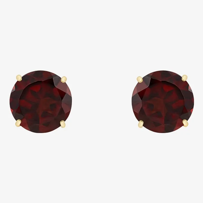 Gemstone 10K Gold 4mm Round Stud Earrings