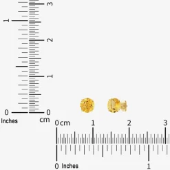 Gemstone 10K Gold 4mm Round Stud Earrings
